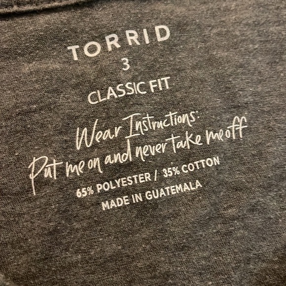 Torrid Girlfriend Signature Jersey V-Neck Heather Gray Classic Fit Tee - Picture 4 of 13